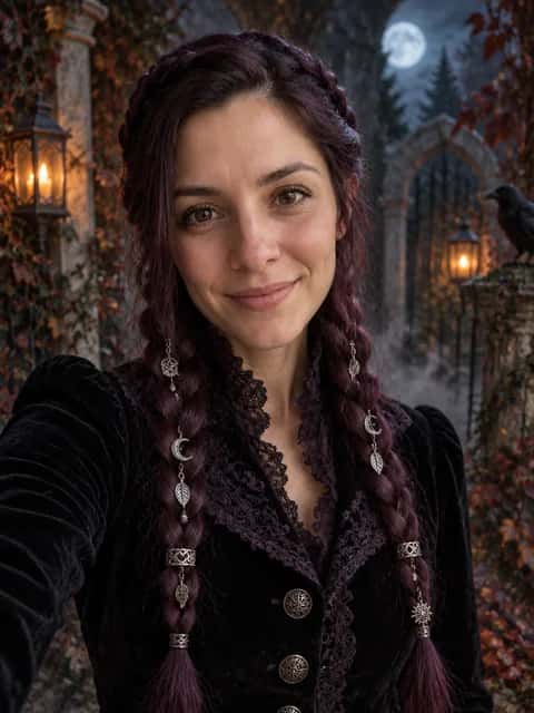 Midnight Braids Gothic Halloween Portrait