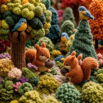 Knitted Wool Forest Macro