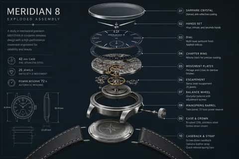 Mechanical Watch Exploded View