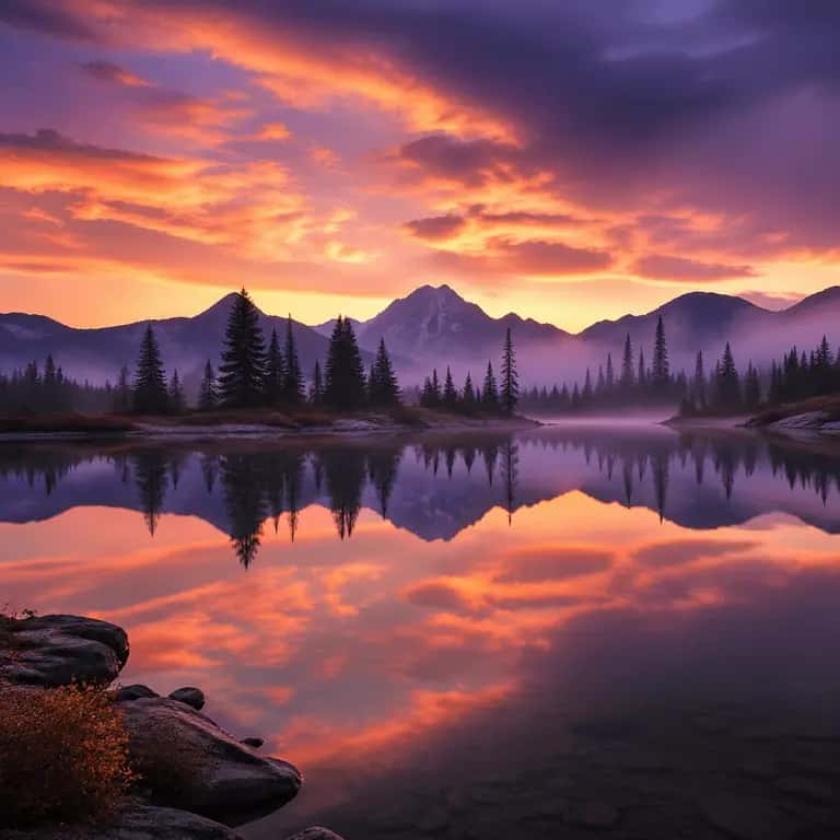 Misty Mountain Lake at Dawn
