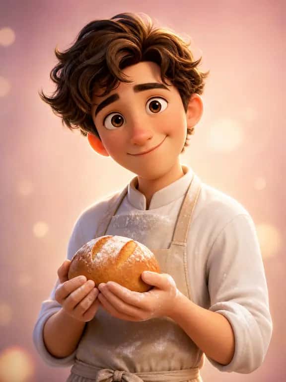 Pixar-Style Young Baker