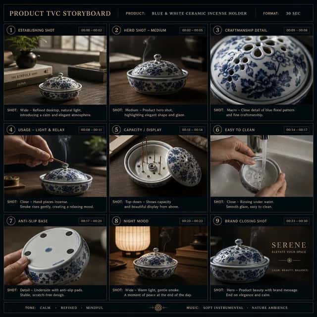 Product TVC 9-Panel Storyboard