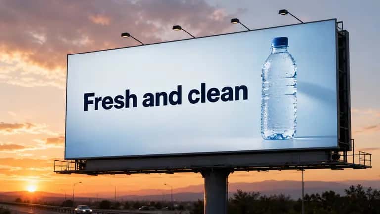 Roadside Billboard "Fresh and Clean"