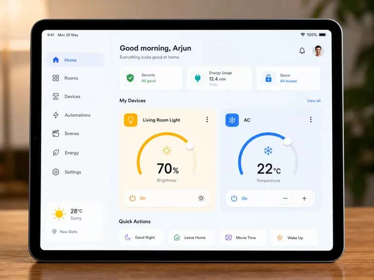 Smart Home Tablet Dashboard