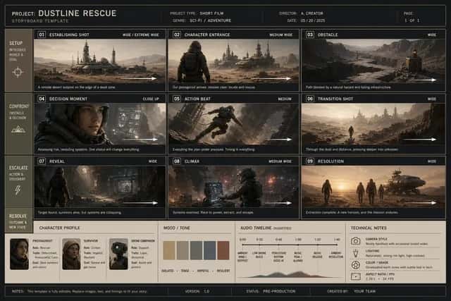 Storyboard Grid Template