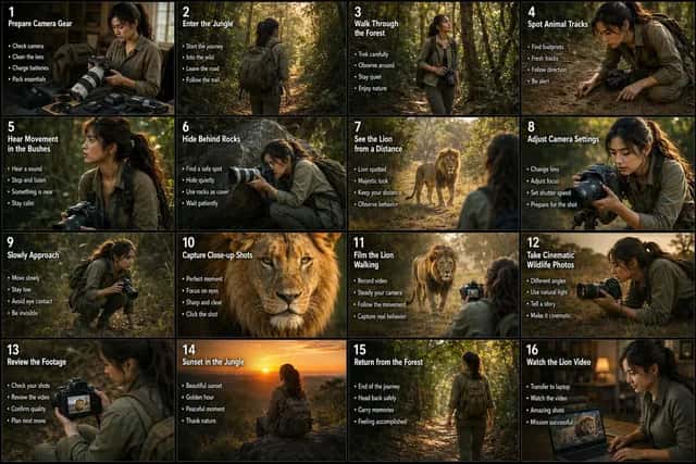 Wildlife Photographer 16-Panel Storyboard