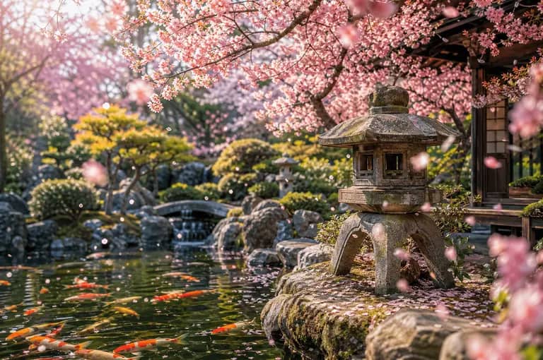 樱花盛开的花园