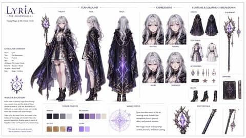 Fantasy RPG Mage Reference Sheet
