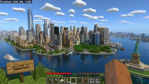 First-Person Minecraft Manhattan