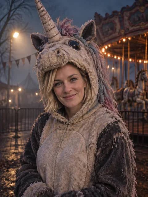 Haunted Unicorn Mascot Halloween Portrait