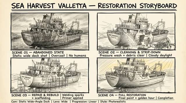 Hand-Drawn Storyboard Sheet