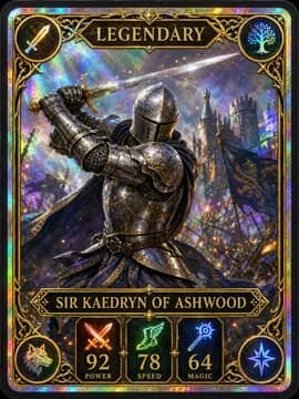 Holographic Trading Card (Knight)