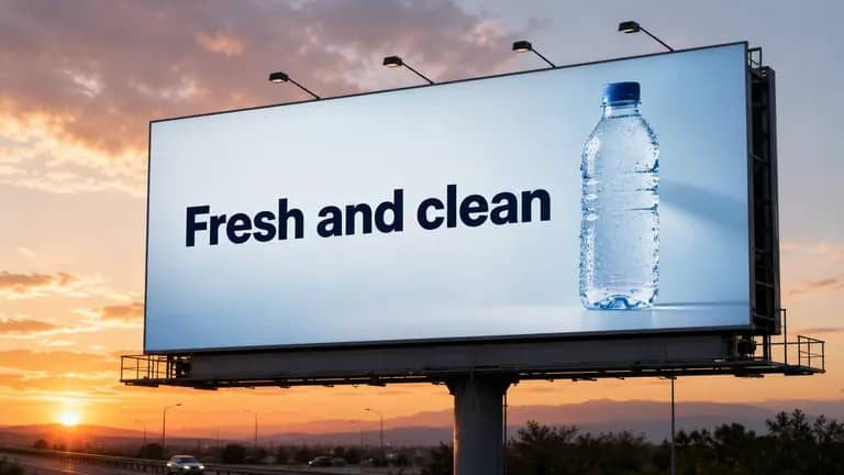 Roadside Billboard "Fresh and Clean"