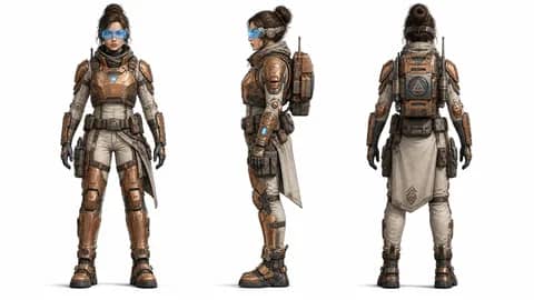 Sci-Fi Explorer Character Design Sheet