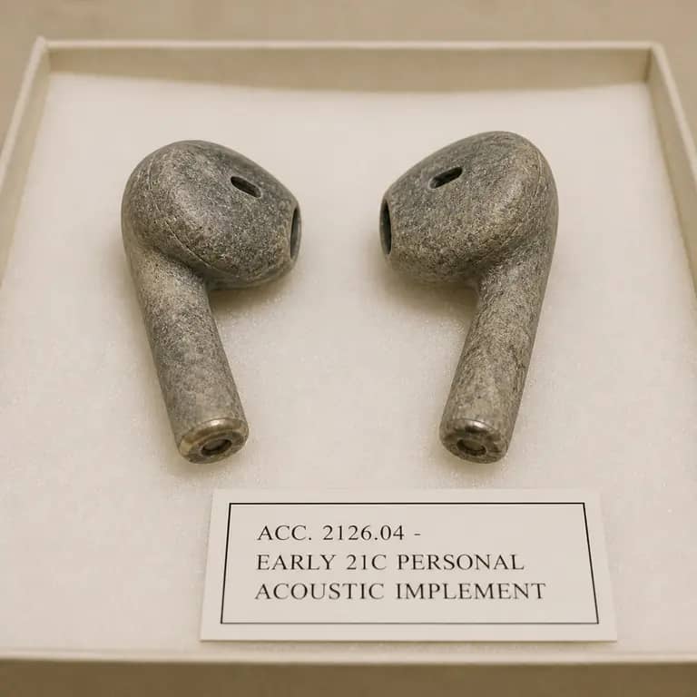 Stone-Carved Earbuds (Museum Archive)