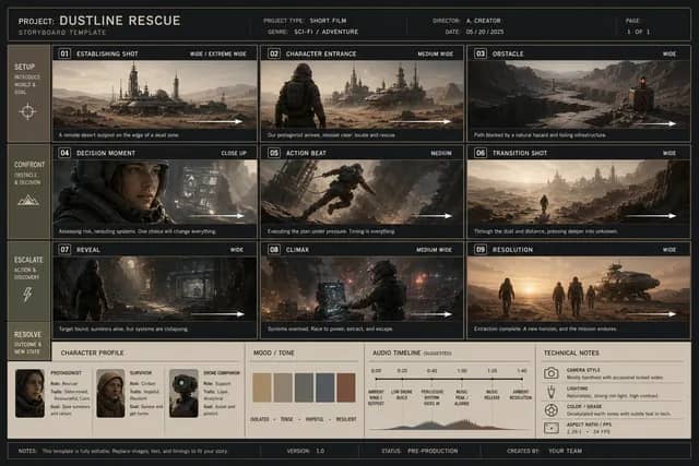 Storyboard Grid Template