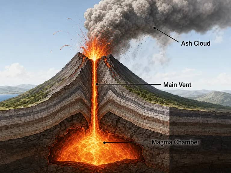 火山喷发剖面图