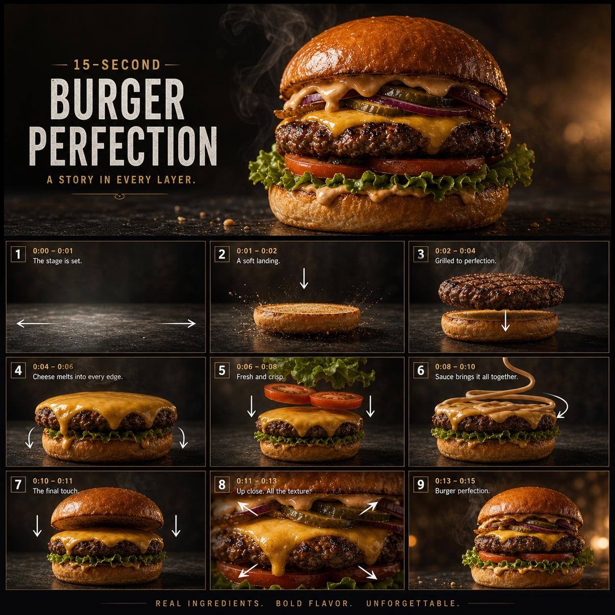 Burger Hero 9-Cell Ad Storyboard