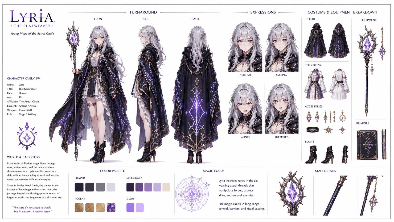 奇幻 RPG 法师角色参考表