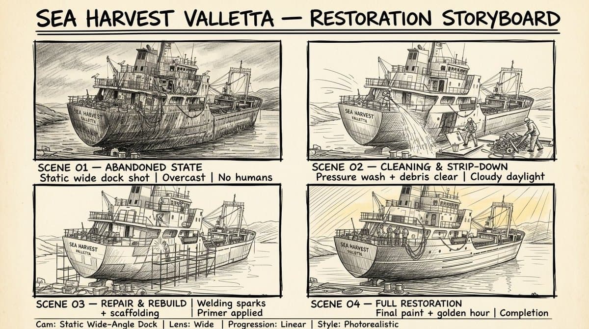 Hand-Drawn Storyboard Sheet