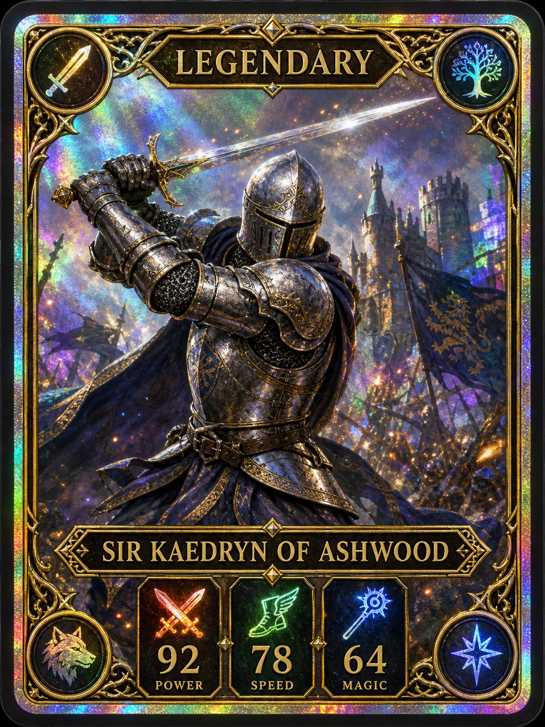Holographic Trading Card (Knight)