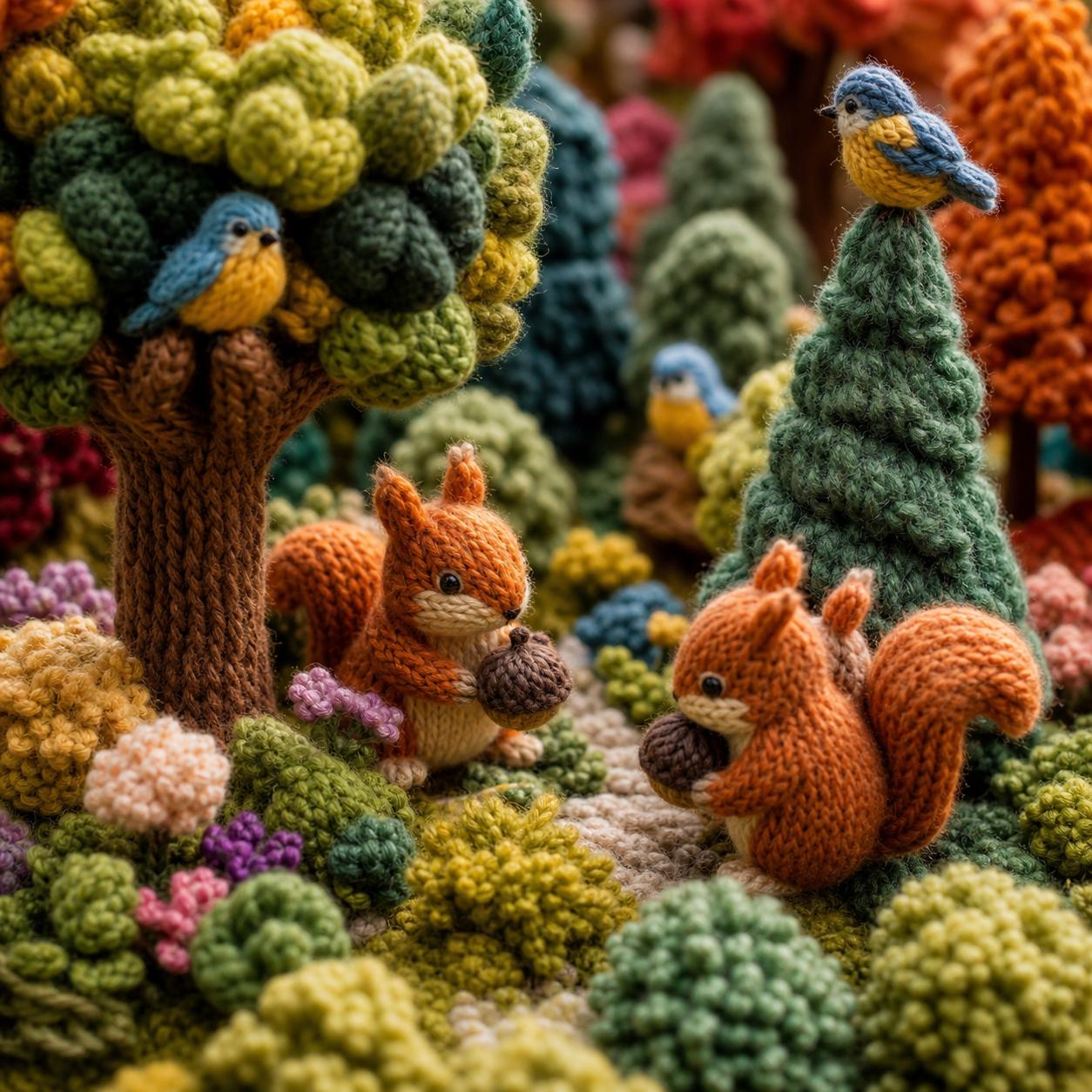 Knitted Wool Forest Macro