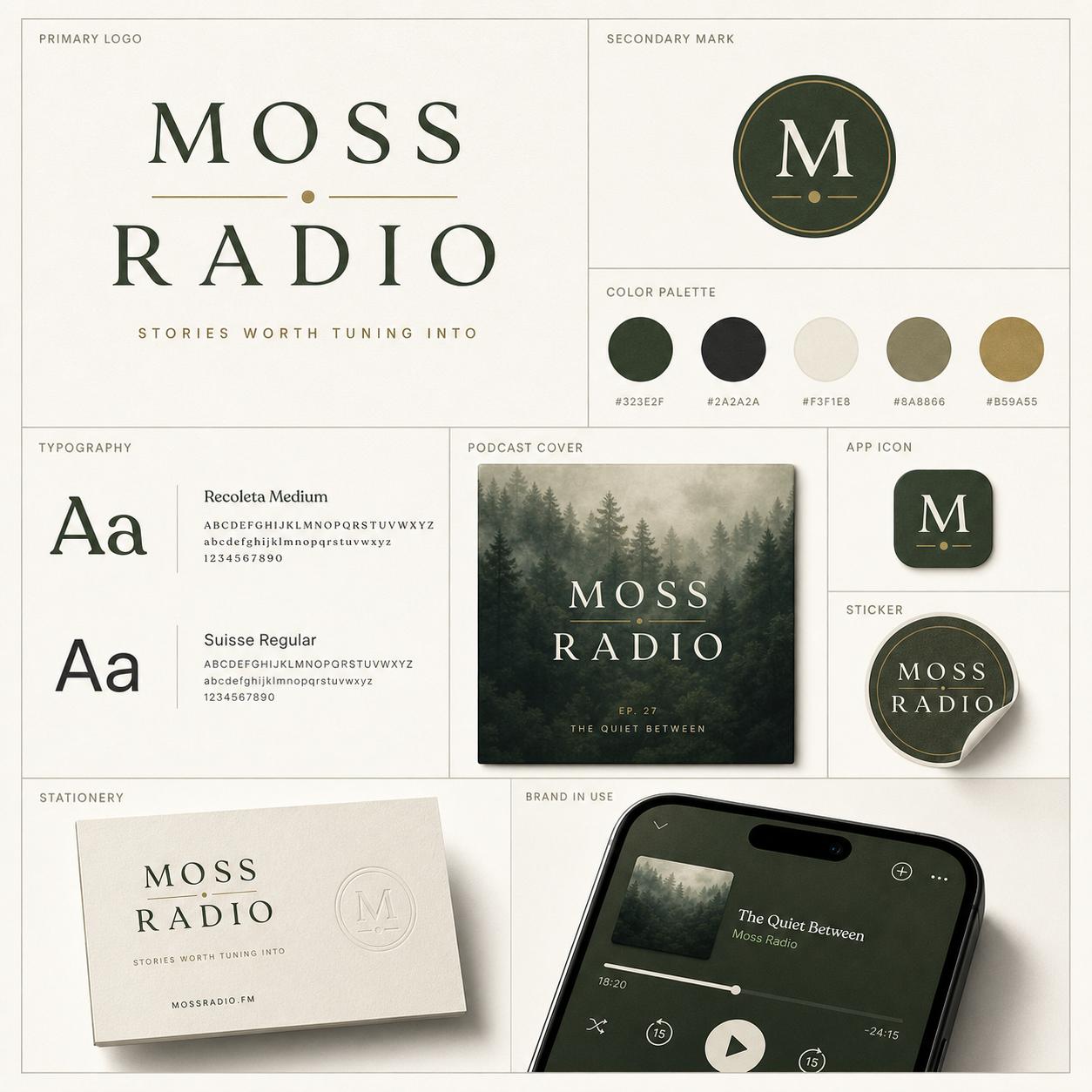 Moss Radio 品牌识别展示板