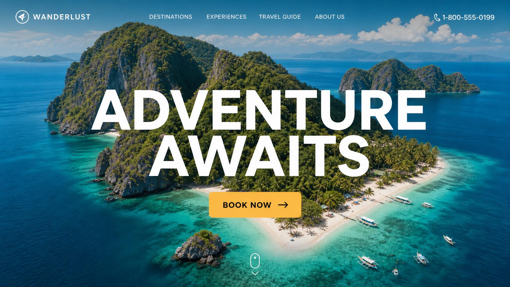 Travel Landing Hero Section